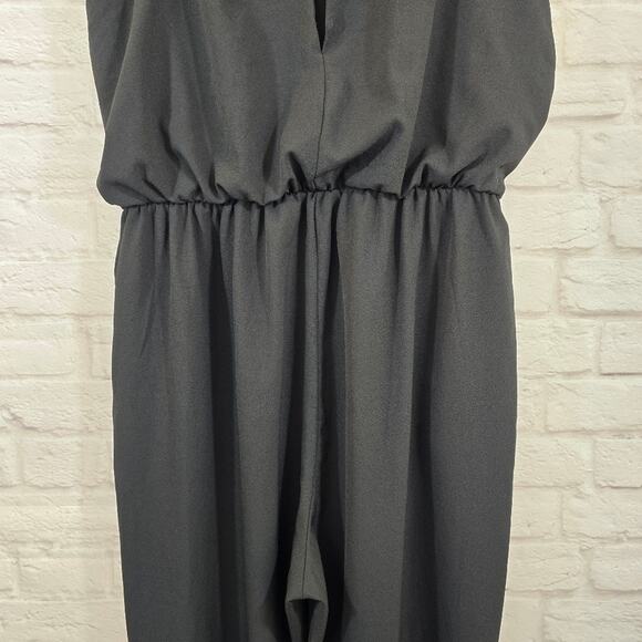 A City Triangles Womens Black Lace Sleeveless Casual Straight Jumpsuit Size XL - Picture 10 of 13
